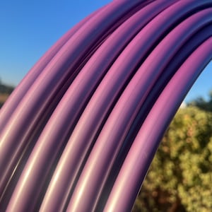 Purple Satin 5/8&quot; Polypro Dance & Exercise Hula Hoop COLLAPSIBLE push button or minis - metallic purple wisteria