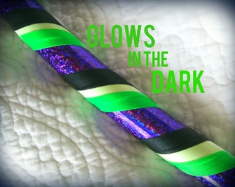 Beetlejuice Dance & Exercise Glow in the Dark Hula Hoop COLLAPSIBLE or Push Button - neon green purple black