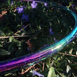 Glittermelon Morph HDPE or POLYPRO Performance Dance & Exercise Hula Hoop - color changing 5/8&quot; 3/4&quot; purple glitter teal green