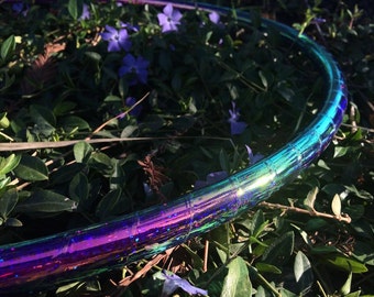 Glittermelon Morph HDPE or POLYPRO Performance Dance & Exercise Hula Hoop - color changing 5/8&quot; 3/4&quot; purple glitter teal green