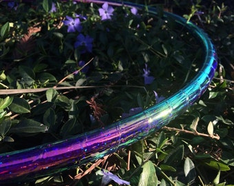 Glittermelon Morph HDPE or POLYPRO Performance Dance & Exercise Hula Hoop - color changing 5/8" 3/4" purple glitter teal green