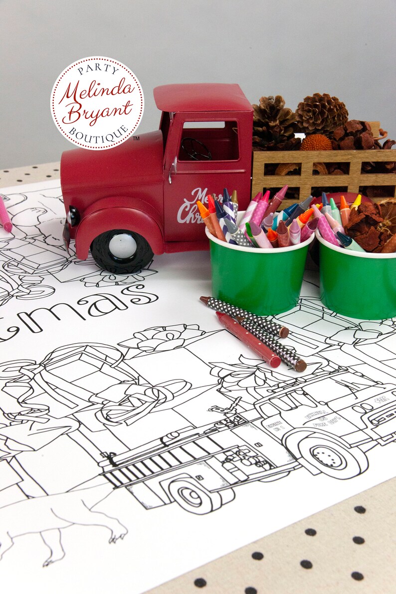 Christmas Gift Coloring Tablecloth Holiday Home Decorations - Etsy