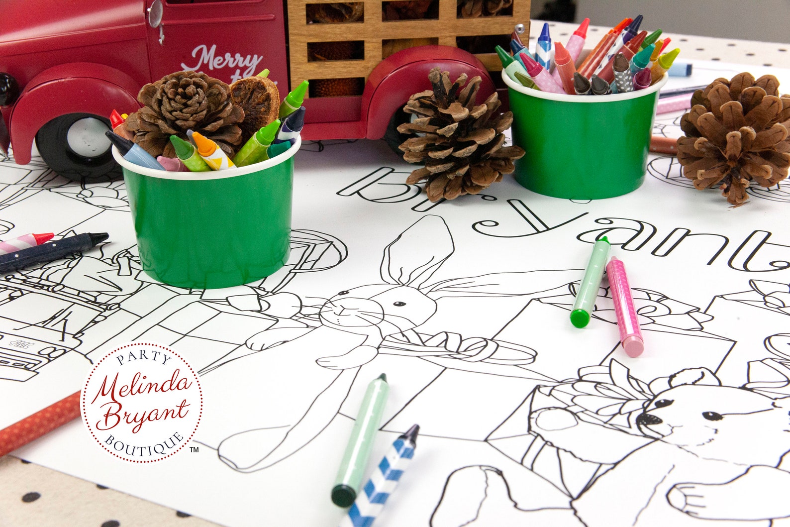 Christmas Gift Coloring Tablecloth Holiday Home Decorations - Etsy