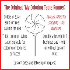 Candy and Sweets Theme Birthday Decor Coloring Page Table Runner ...