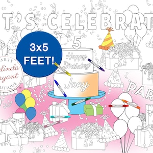 Cartel de papel para colorear para cumpleaños, pancarta, decoraciones temáticas para fiestas, actividad personalizada para aniversario de bodas para gemelos y mellizos