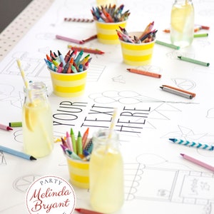 Summer Lemonade Stand Birthday Party Personalized Coloring Tablecloth Farmers Market Table Runner Wedding Kids Corner Craft Children's Games