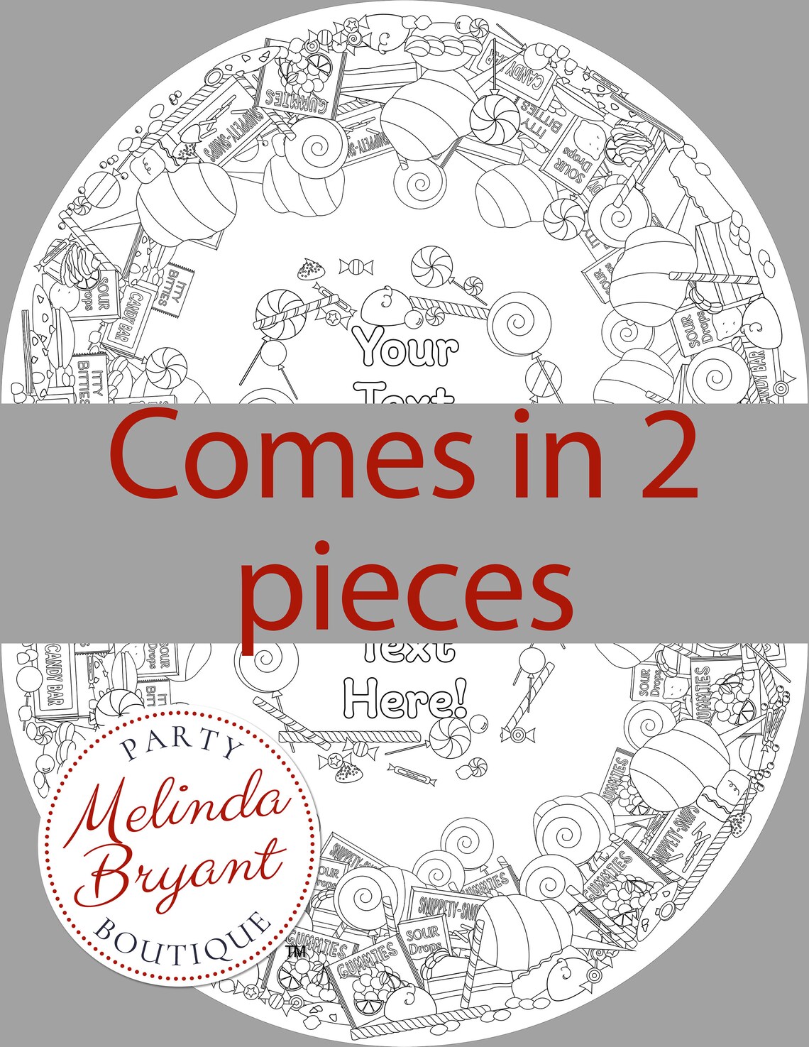 Candy and Sweets Theme Birthday Decor Coloring Page Table - Etsy