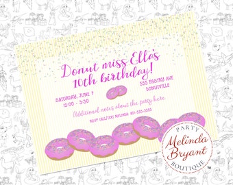 Donut Birthday Invitation Printable Ecard for Baby Shower or First Birthday Event Great for Twins and Multiples Party Custom Text