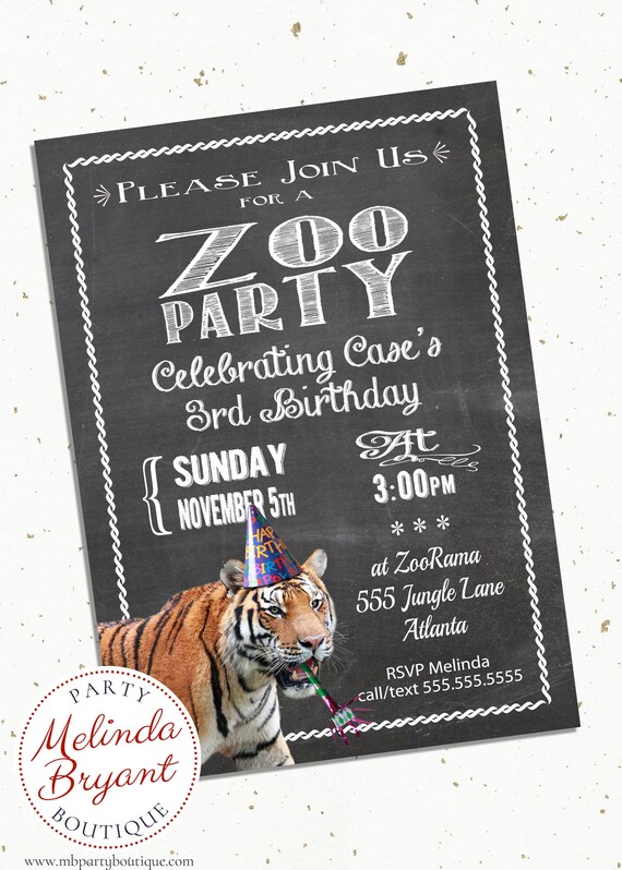 Zoo Safari Party Printed Invitations 5x7 Wild Animal Themed First Birthday Tiger Custom Invitation Personalized Party First 2nd Birthday Il_570xn