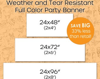 Print Your Printable File Weather Resistant Banner Indoor Outdoor Party Backdrop Light and Sturdy Matte Poly Film Bring Your Design to Life