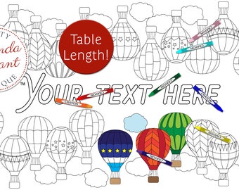 Hot Air Balloon Birthday Decor Coloring Banner Table Runner Personalized Gift Wedding Kids Table Children's Party Games Activities