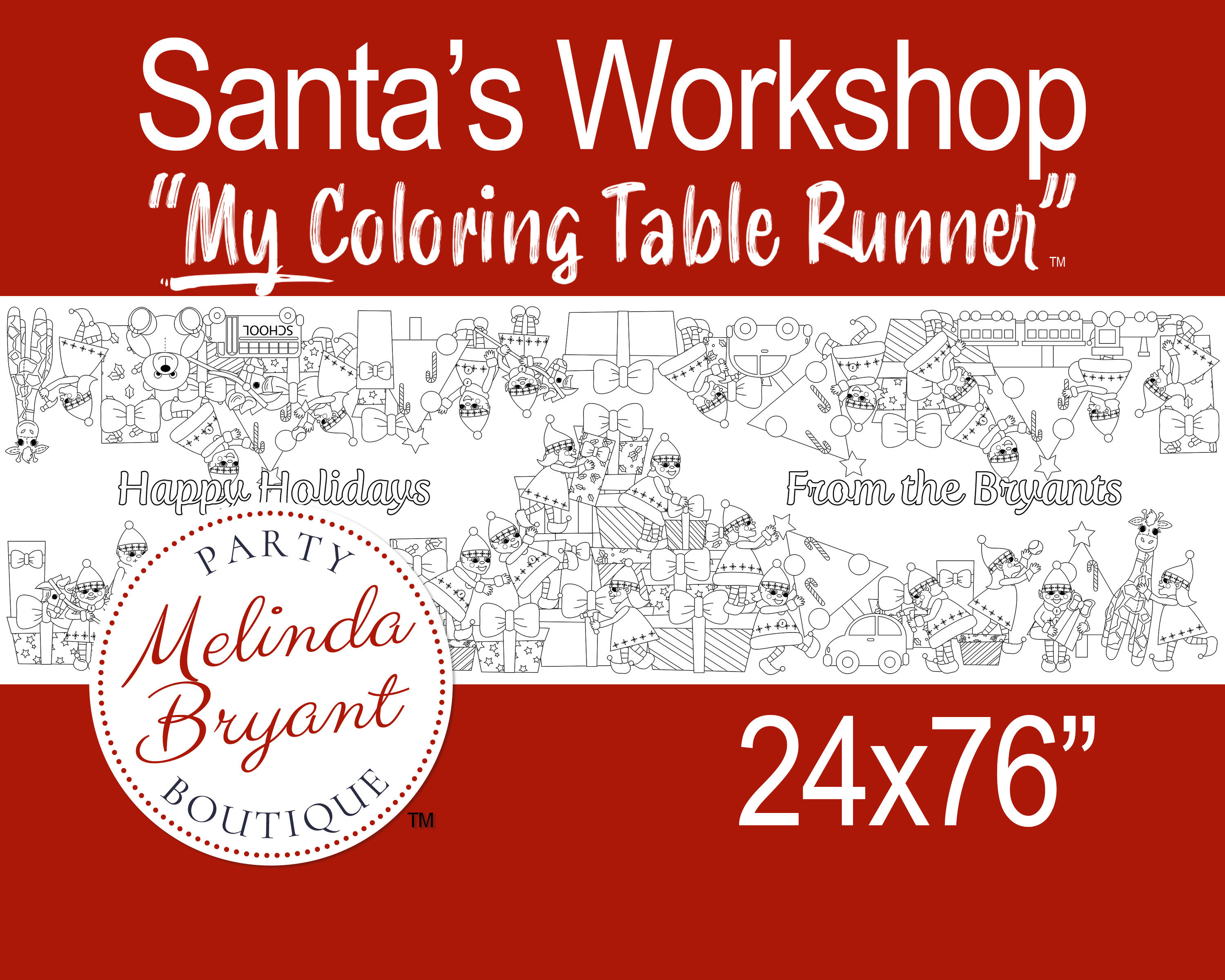 Dinosaur Coloring Table Runner - Melinda Bryant Party Boutique Blog