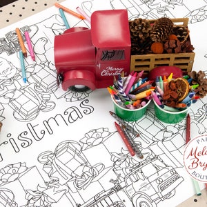 Christmas Gift Coloring Tablecloth Holiday Home Decorations - Etsy