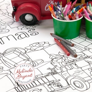 Christmas Gift Coloring Tablecloth Holiday Home Decorations - Etsy