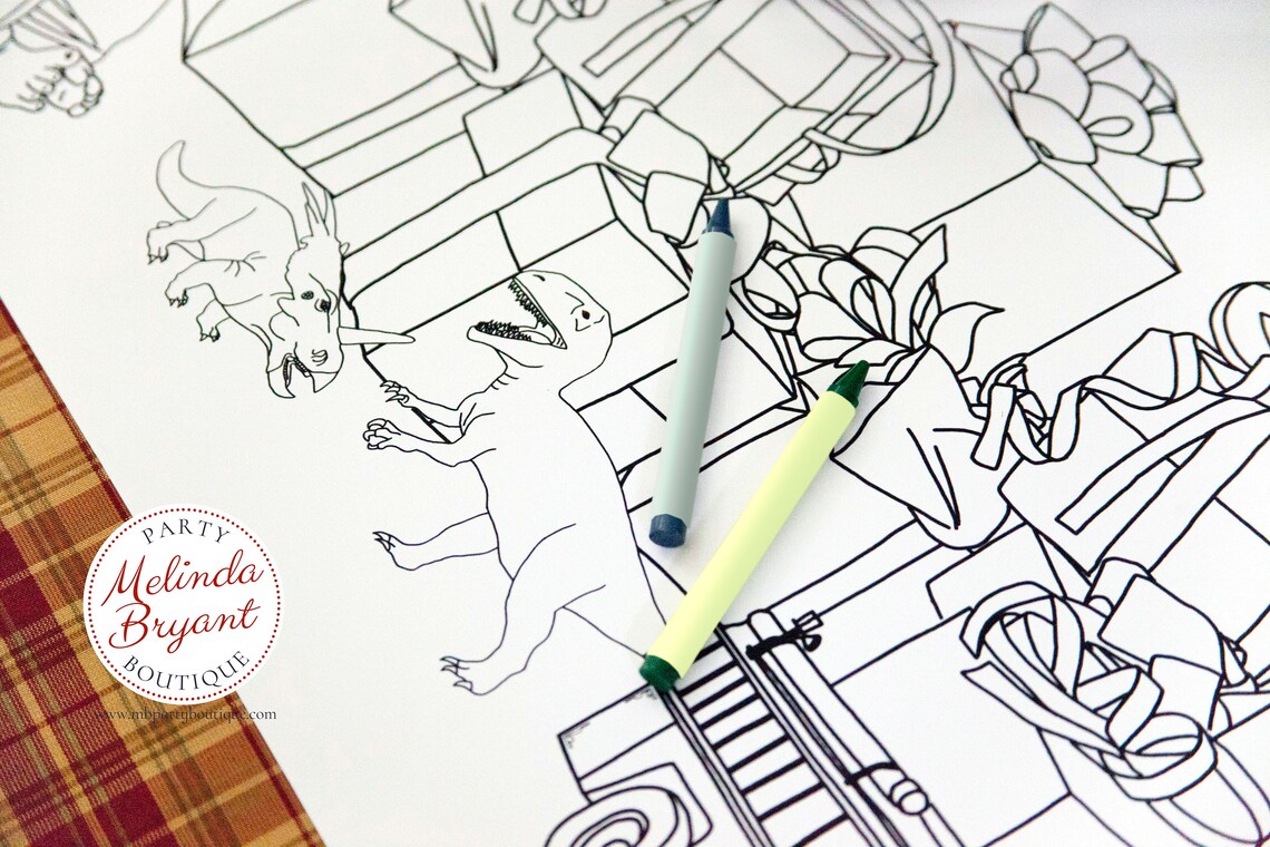 Christmas Gift Coloring Tablecloth Holiday Home Decorations | Etsy