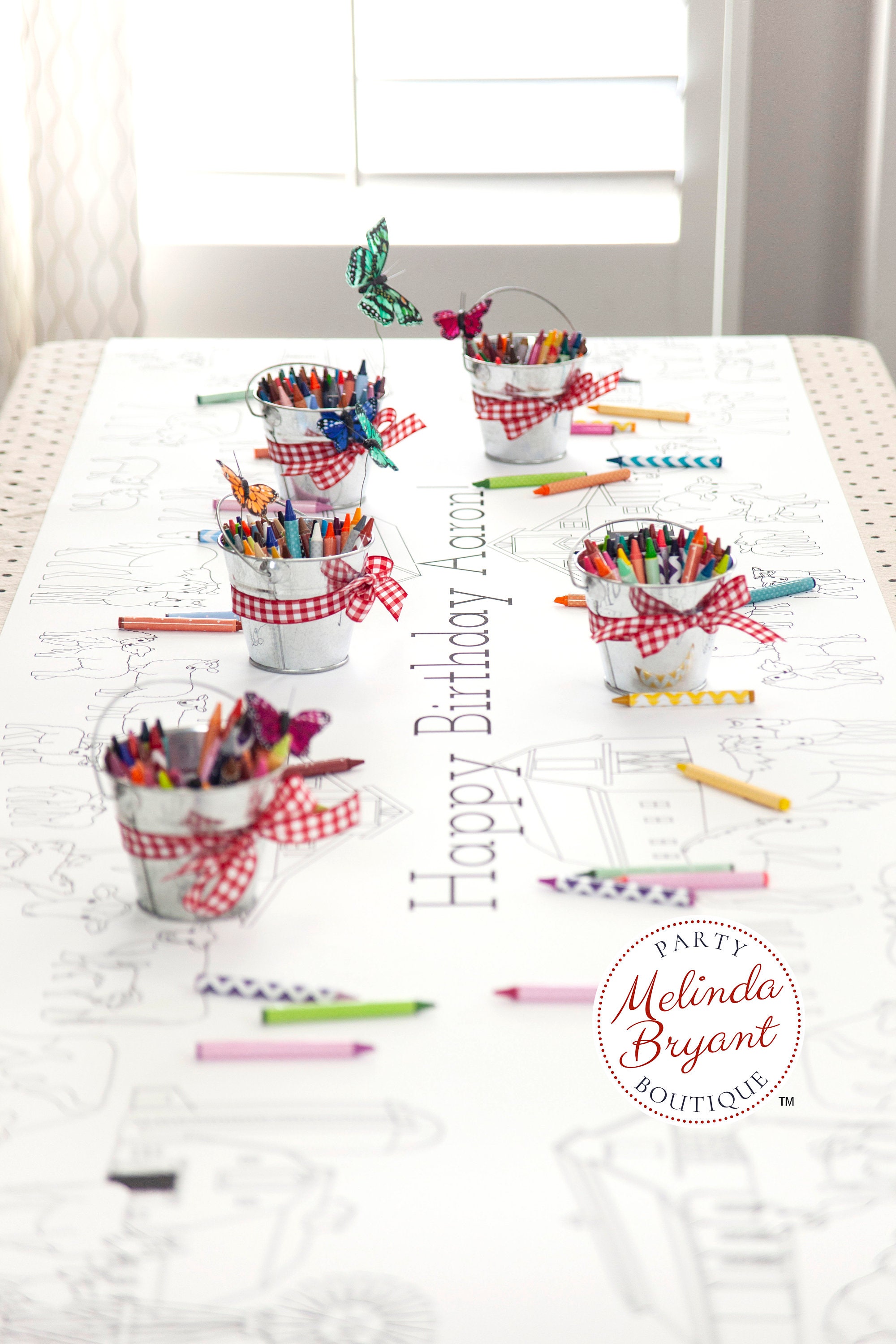 Dinosaur Coloring Table Runner - Melinda Bryant Party Boutique Blog