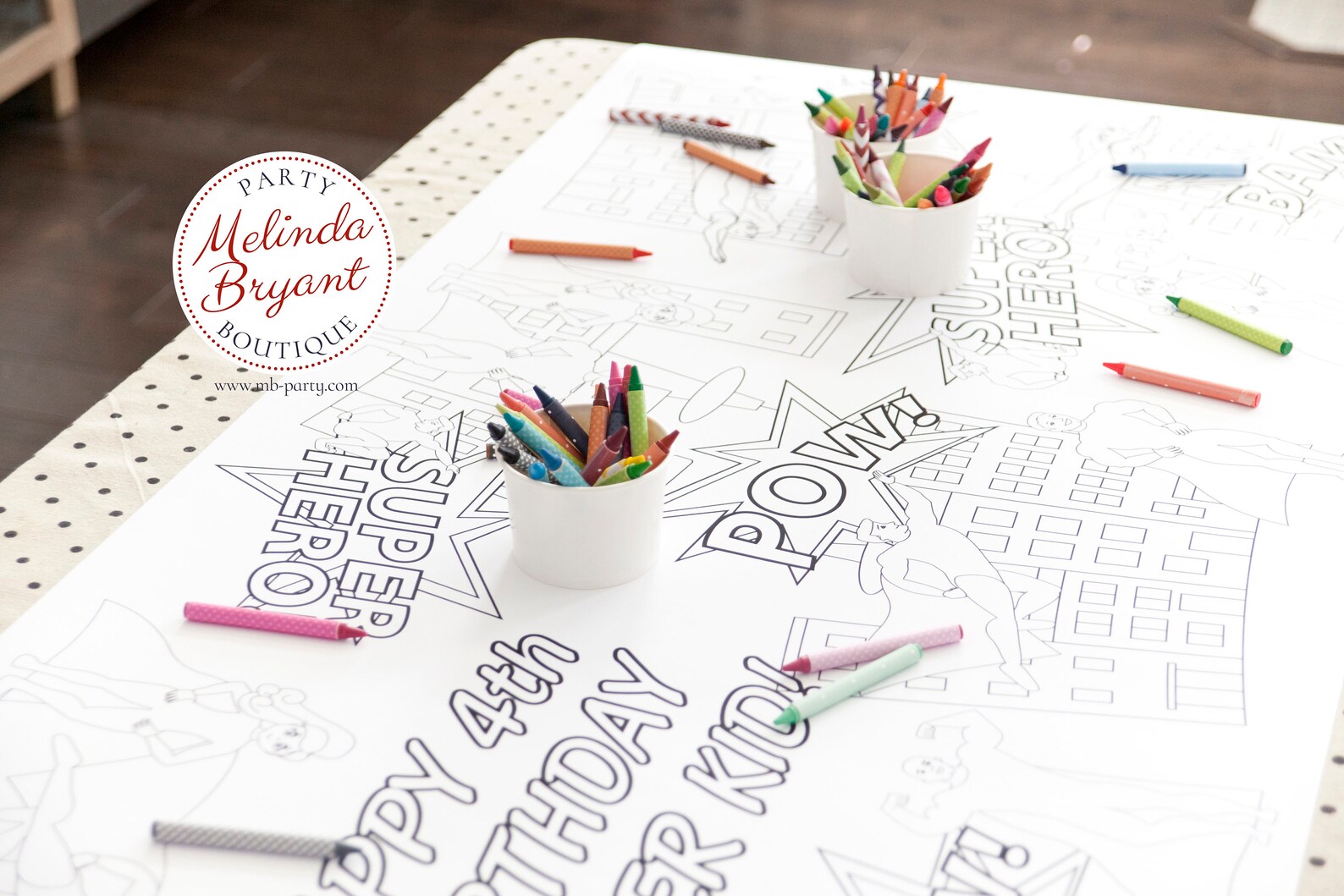 Super Hero Birthday Party Decor Coloring Tablecloth - Etsy