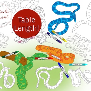 Personalisierte Schlange Reptil Party Färbung Tischdecke Geburtstag Tischläufer Dekor Bearded Dragon Kinder Spielzimmer Quiet Game Craft Aktivität
