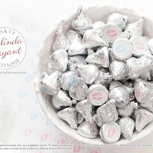 Personalisierte Babyparty .75 Zoll Candy Aufkleber Kits Junge Mädchen Zwillinge Triplets Neugeborene Fußabdrücke Etiketten Benutzerdefinierte Wrapper Dekorationen