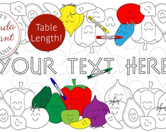 Salsa Fiesta Personalized Birthday Coloring Banner Table Runner / Kids Birthday Decoration Childrens Party Game Wedding Activity Tailgating