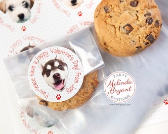Kids Personalized Valentines Puppy Dog Themed Sticker Sheets, Kit Options Include Bags / Easy Assembly Party Favor Kits First Birthday