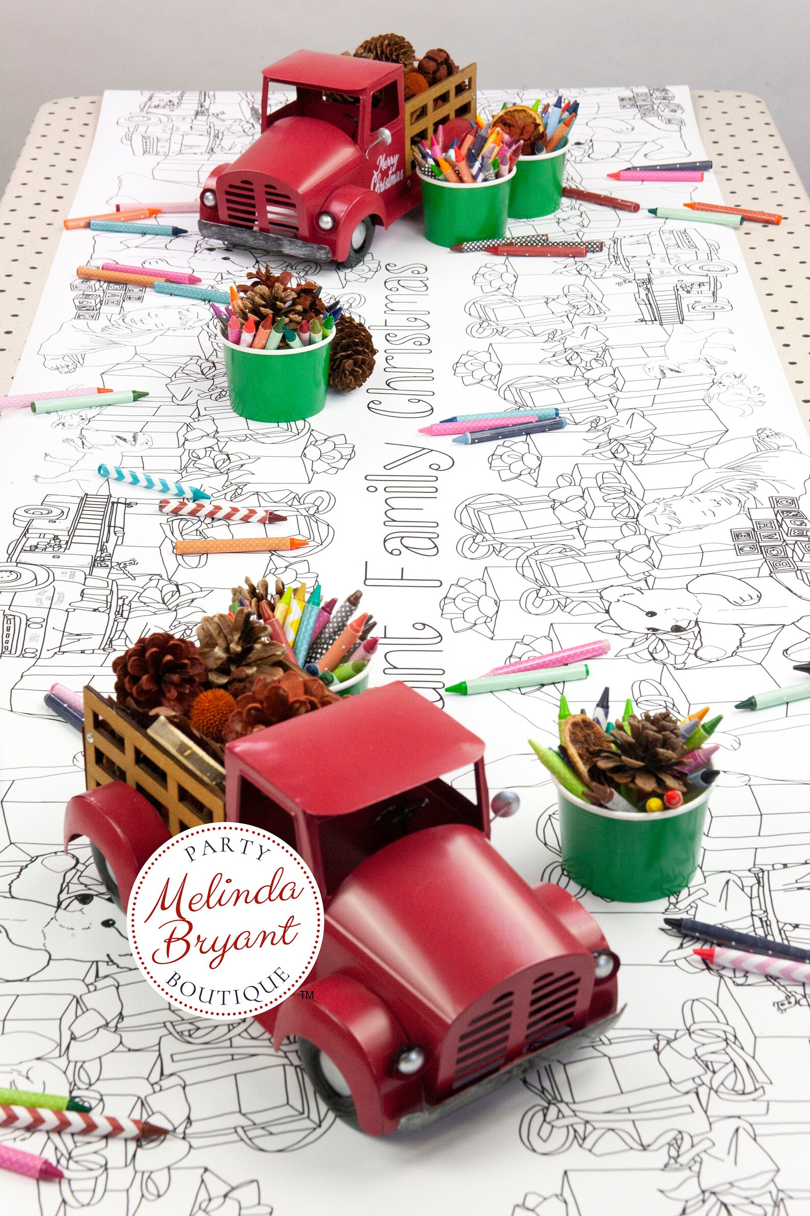 Christmas Gift Coloring Tablecloth Holiday Home Decorations - Etsy