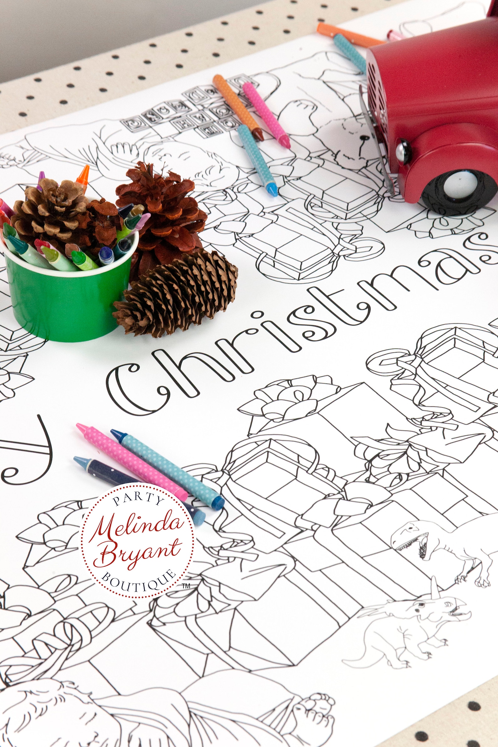 Christmas Gift Coloring Tablecloth Holiday Home Decorations - Etsy