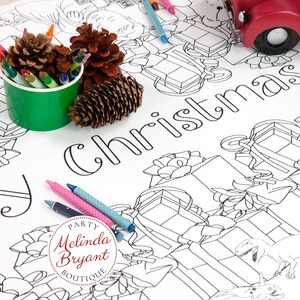 Christmas Gift Coloring Tablecloth Holiday Home Decorations - Etsy
