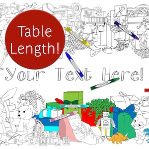 Christmas Gift Coloring Tablecloth Holiday Home Decorations Rustic