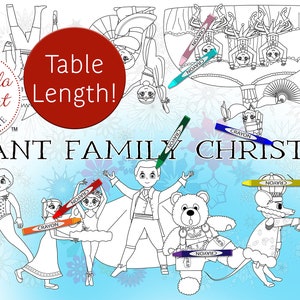 Nutcracker Ballet Coloring Banner Personalized Holiday Gift and Fun Christmas Decor / Festive Paper Table Runner Winter Wedding Kids Corner image 1