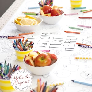 Personalized Fruit Themed Birthday Decor Coloring Page Table Runner Kids Second Birthday Decorations Childrens Party Game Wedding Activities