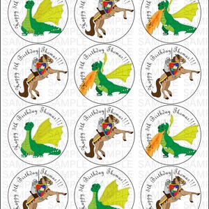 Ritter und Drachen Party 2,5 Zoll Aufkleber Favor Kits Geburtstag Accessoires Cupcake Topper Etiketten Leckerli Tasche Dekor für Jungen Mädchen