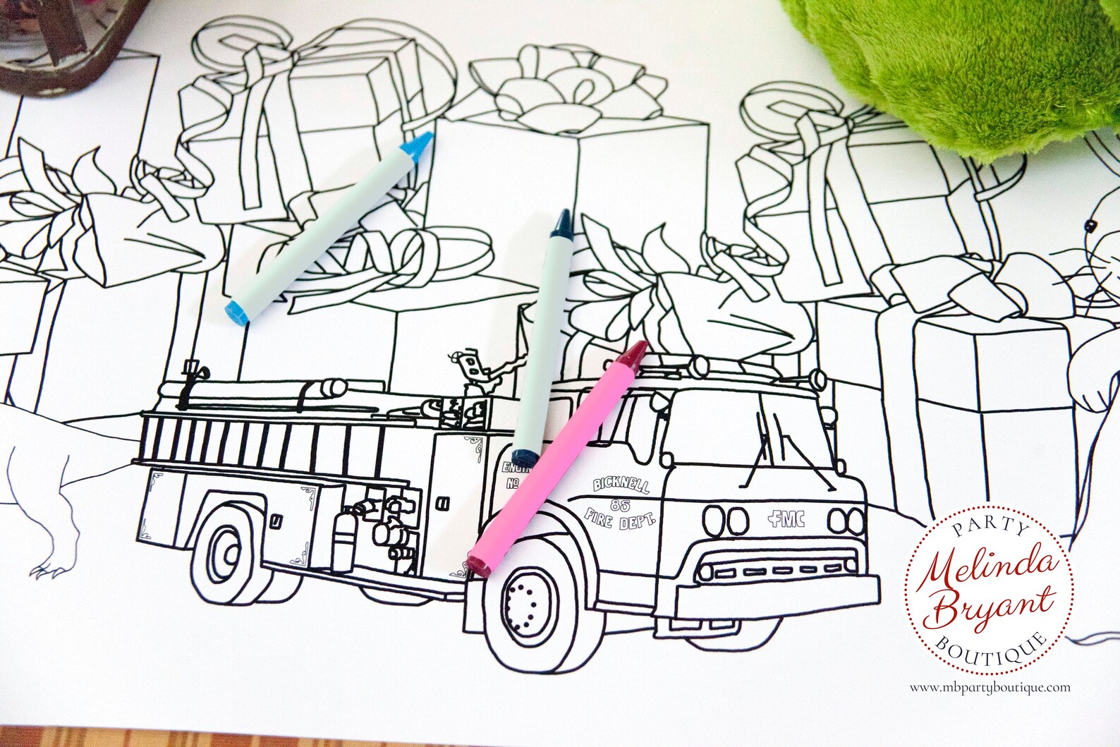 Christmas Gift Coloring Tablecloth Holiday Home Decorations | Etsy