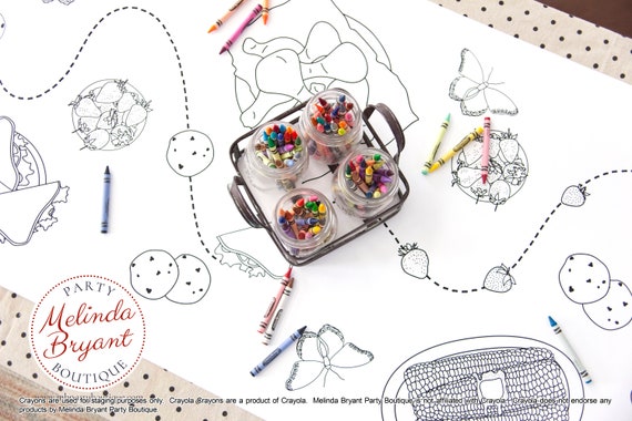 Picnic Theme Birthday Coloring Tablecloth First Birthday Party Etsy