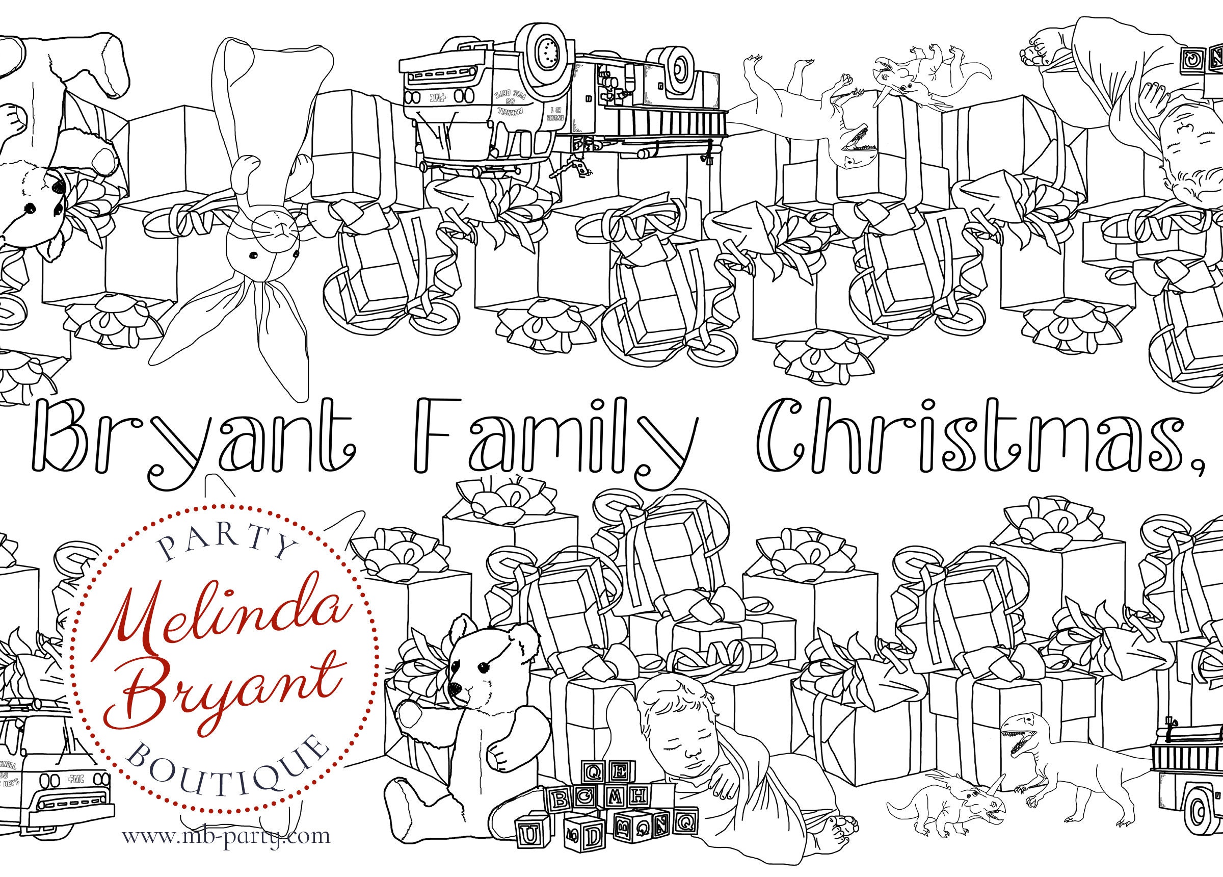 Christmas Gift Coloring Tablecloth Holiday Home Decorations | Etsy