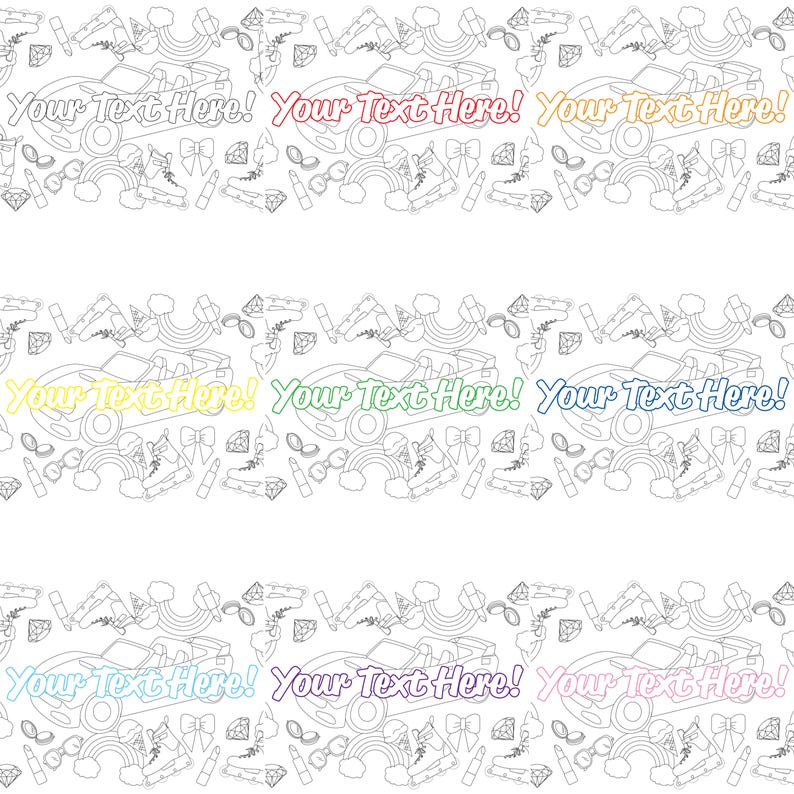 Fashion Doll Birthday Party Coloring Page Table Runner / Paper Banner ...