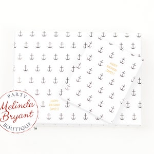 Carta da regalo personalizzata con ancora nautica e testo personalizzato e nome del bambino / carta da regalo a tema nave pirata per feste di compleanno con acquario