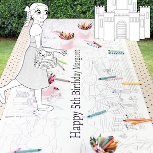 Wonderful Wizard of Oz Birthday Party Paper Coloring Table Runner / Custom Banner Personalized Gift Kids Decoration First Birthday Games
