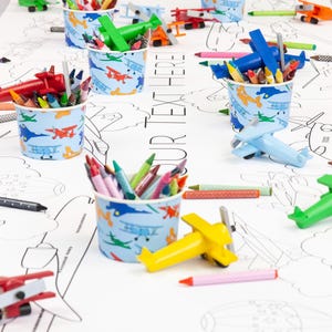 Flugzeug Geburtstag Dekor Malseite Tischläufer Erster Geburtstag Dekorationen Personalisierte Geschenk Kinder Tisch Kinderparty Spiele Aktivitäten