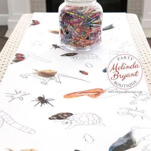 Reptile Party Coloring Page Table Runner Birthday Decorations Lizard Themed Decor Tablecloth Snake Theme Boys Parties Games Craft Activity