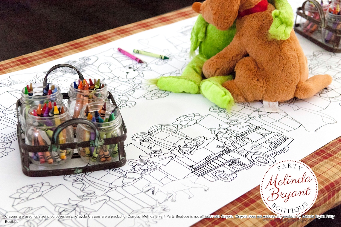 Christmas Gift Coloring Tablecloth Holiday Home Decorations | Etsy