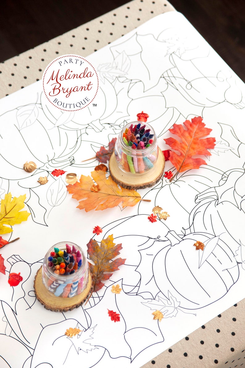 Pumpkin Patch Themed Coloring Tablecloth for Fall Birthday / | Etsy