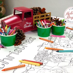 Christmas Gift Coloring Tablecloth Holiday Home Decorations Rustic