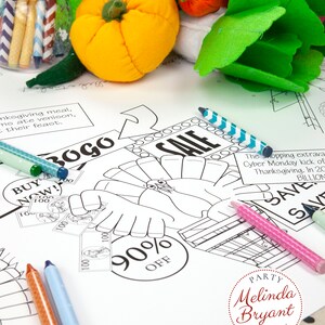 Thanksgiving Kids Table Decor Coloring Tablecloth Turkey - Etsy