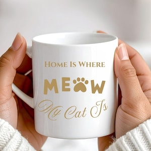 Cat Mom Mug, Cat Lover, Gift for Women, Coffee Mug, Tea Mug, Meow Mug, Cat Owner, Cat Mug, Present for Cat Moms, Ceramic Coffee Mug