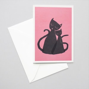 Grußkarte, Katzen / Geburtstag, Muttertagskarte, Katzenliebeskarte, Klappkarte, Umschlag, Geschenk, Nachricht, Brief