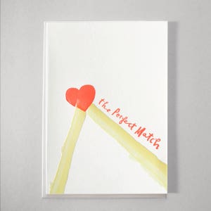 Klappkarte zur Hochzeit Perfect Match, Letterpress Glückwunschkarte zur Hochzeit, Valentinskarte Klappkarte mit Umschlag, Hochzeitspapeterie