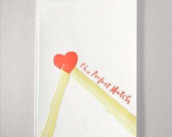 Perfect Match - LETTERPRESS Card - FLUORESCENT RED