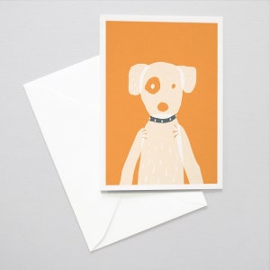 Grußkarte süßer Hund, orange, Karte, Grusskarte, Briefumschlag, Geschenk, Geburtstag