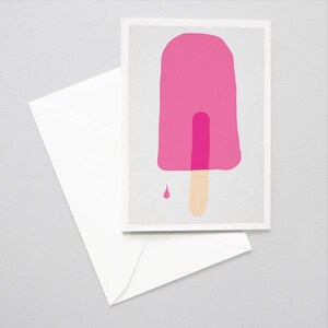 Grußkarte Eislolli, Wassereis, Geburtstagskarte, Einladungskarten, Illustration, Grußkarte, Klappkarte, Umschlag, Geschenk, Nachricht, Brief